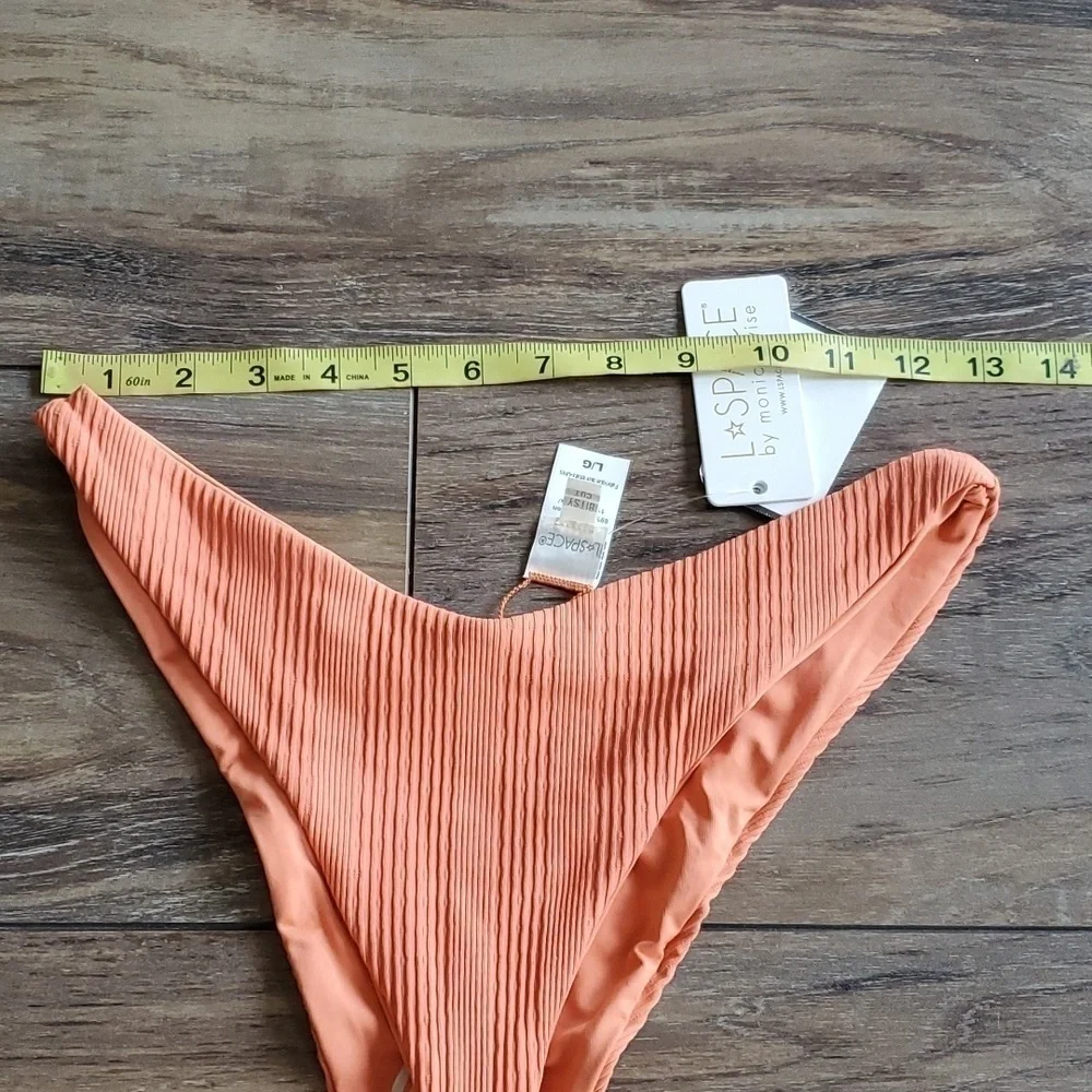 NWT L Space Womens Cabana Ribbed Bottom Bit Swim Swimwear sz L